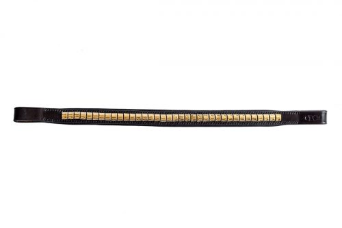 Padded brass clincher browband by TC Leatherwork