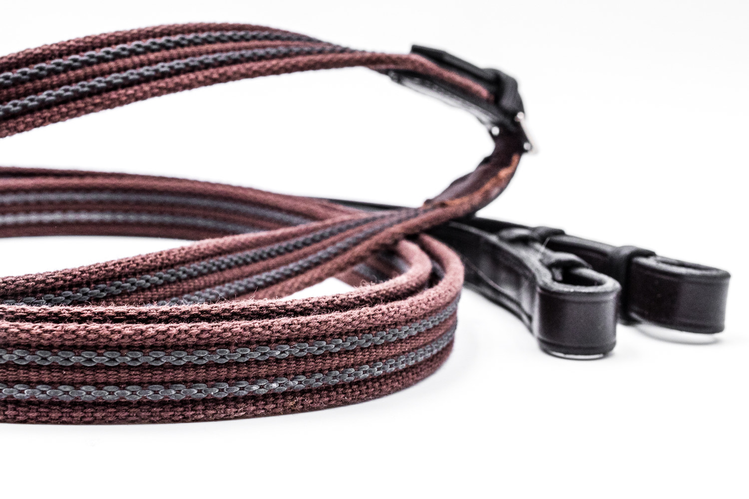 Rubberised Webbing Reins are great for grip